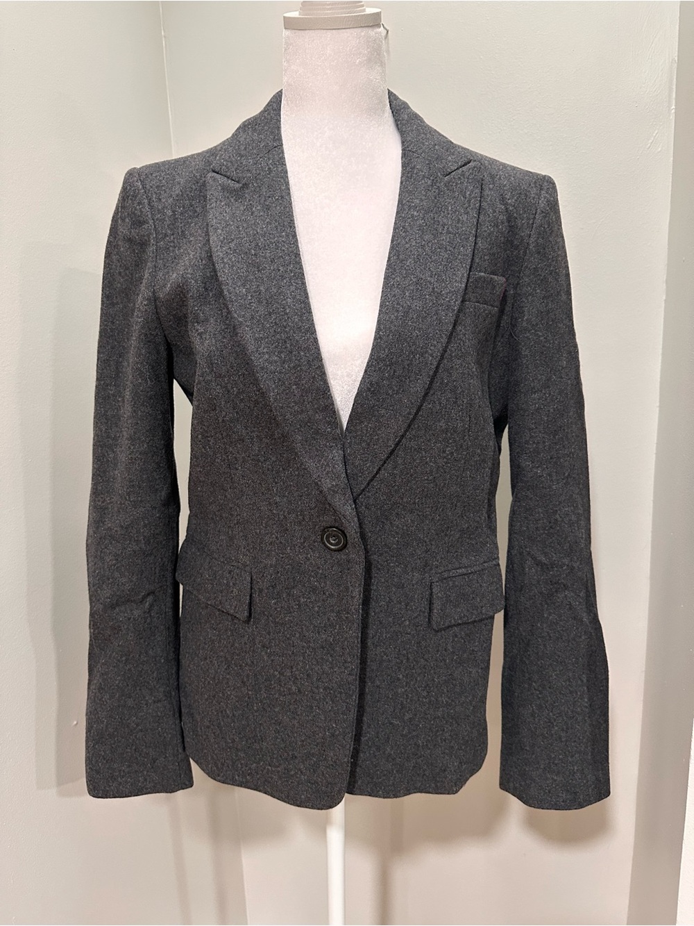 Banana Republic Charcoal Single-Button Tailored Blazer